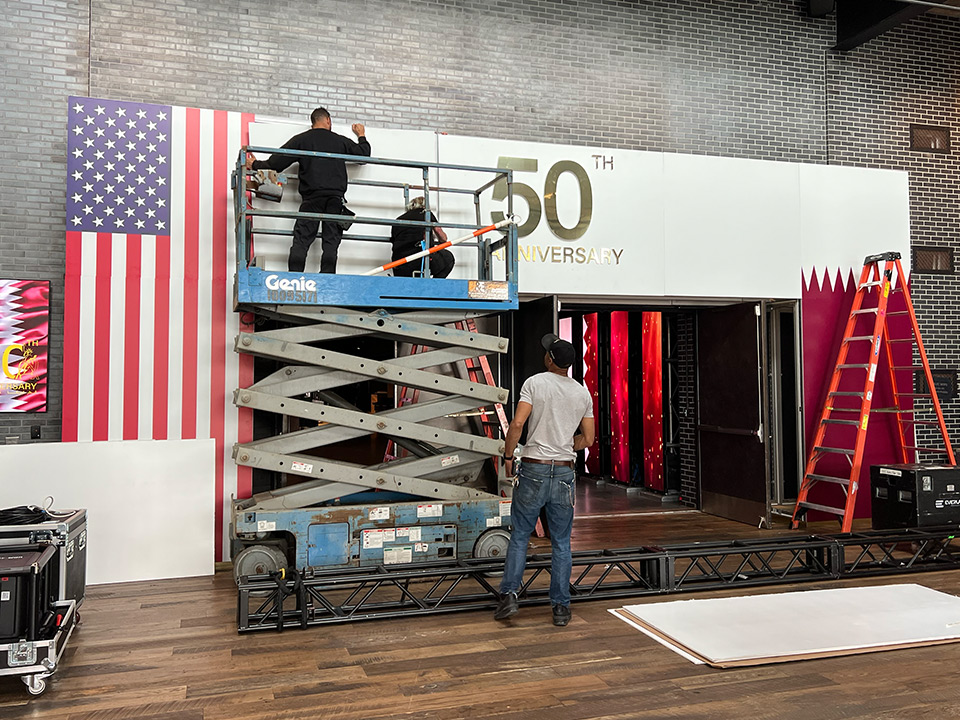 Speaker's lectern, custom fabricated podium, Qatar-USA 50th Anniversary Gala, EventPro