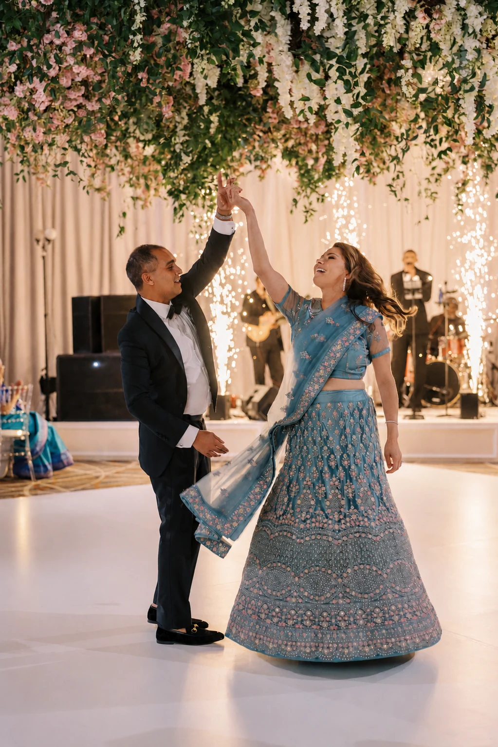 Cold sparks and haze effects cued on the beat at a Washington, DC event by EventPro