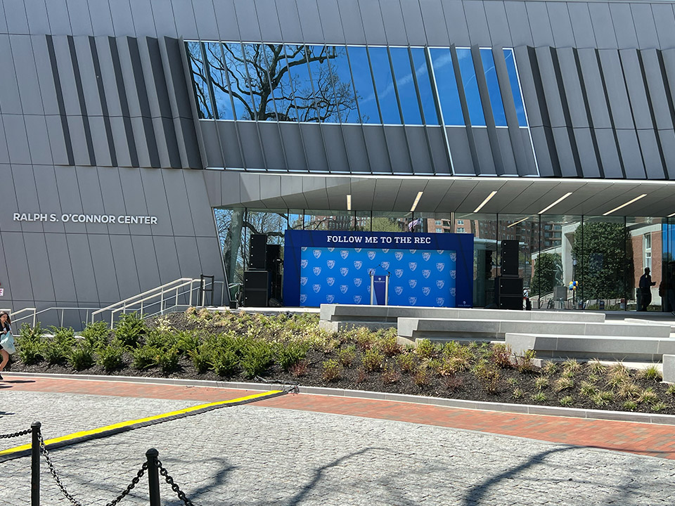 Ralph S. O'Connor Recreation Center exterior grand opening stage, EventPro event production Baltimore Maryland