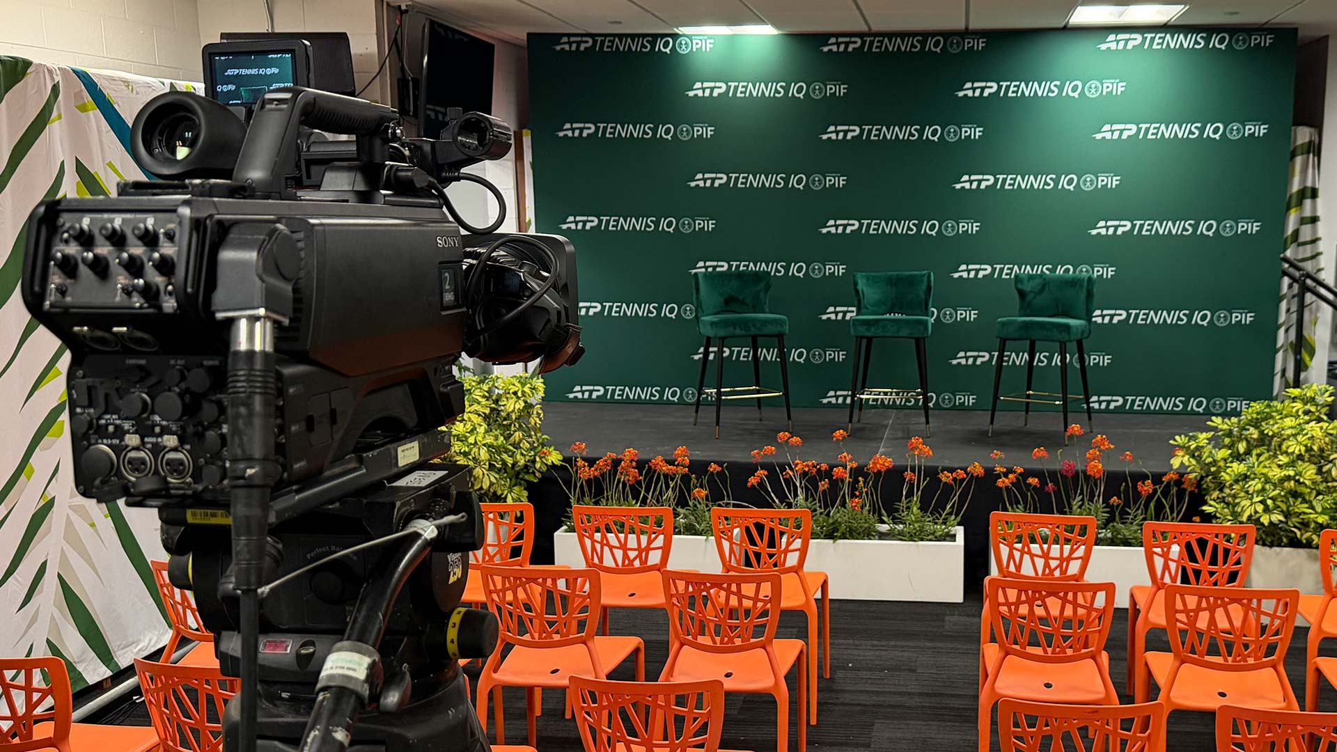 ATP Tennis IQ press conference Miami Open EventPro broadcast set