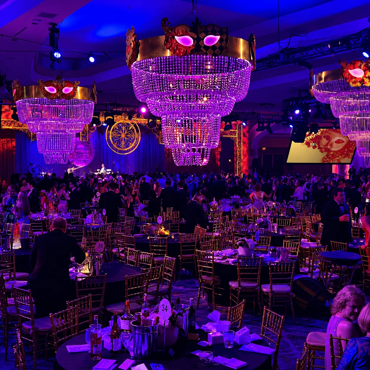 Chandeliers and portal lighting at a gala in the Washington Hilton, Washington, DC by EventPro