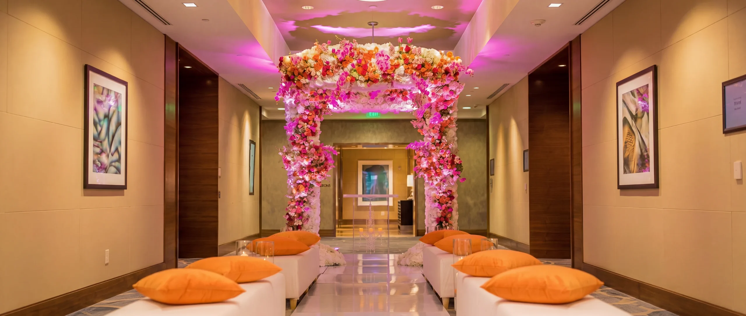 Event floral arch and chuppah installation by Event Pro