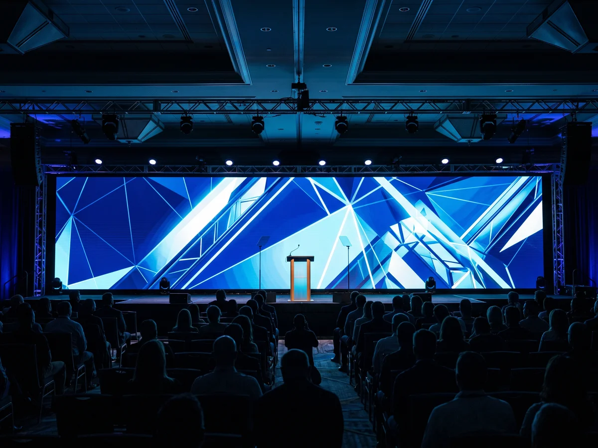 LED video wall at a corporate event