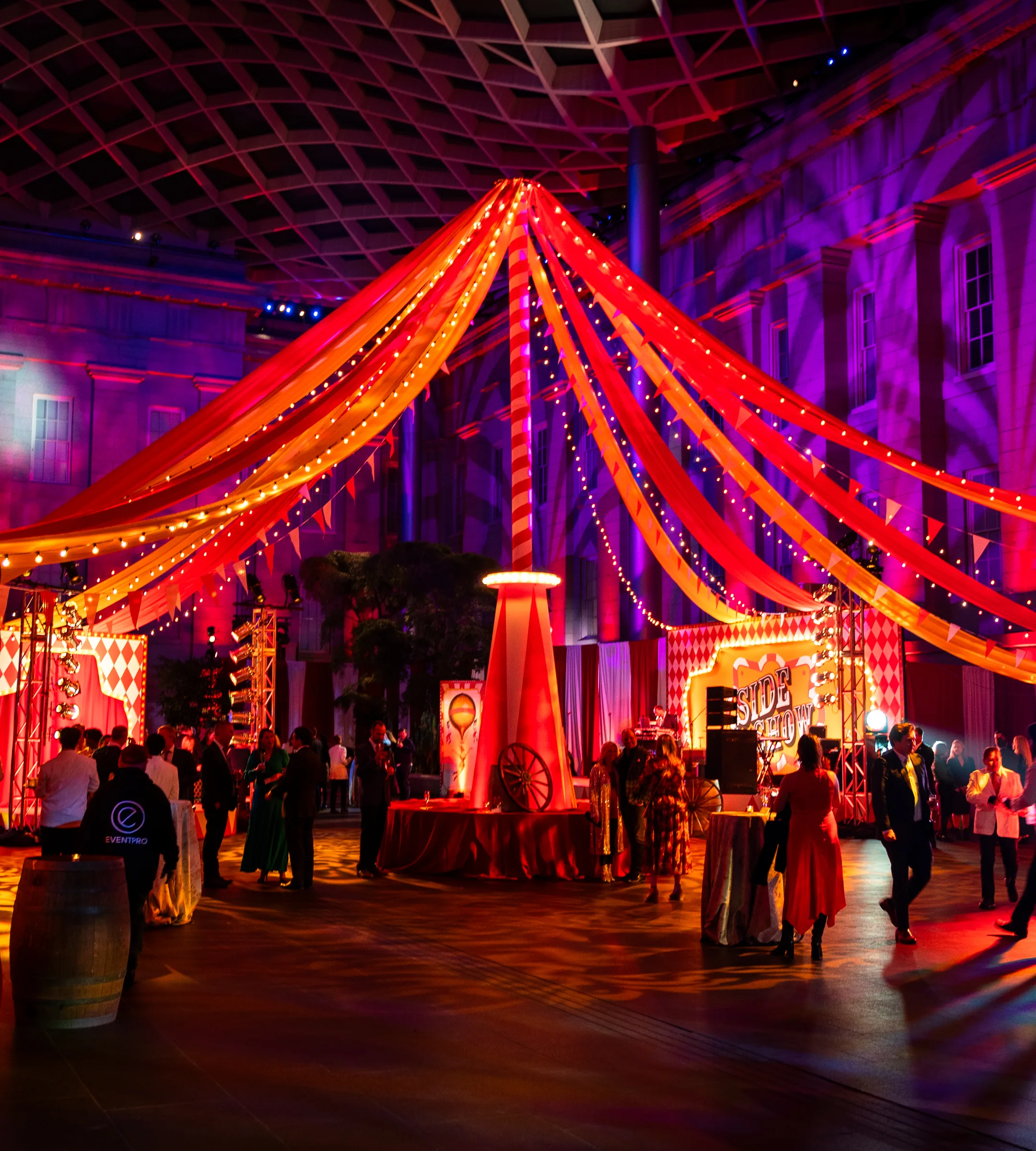 EventPro Kings Dinner Mardi Gras gala production at the National Portrait Gallery, Washington DC