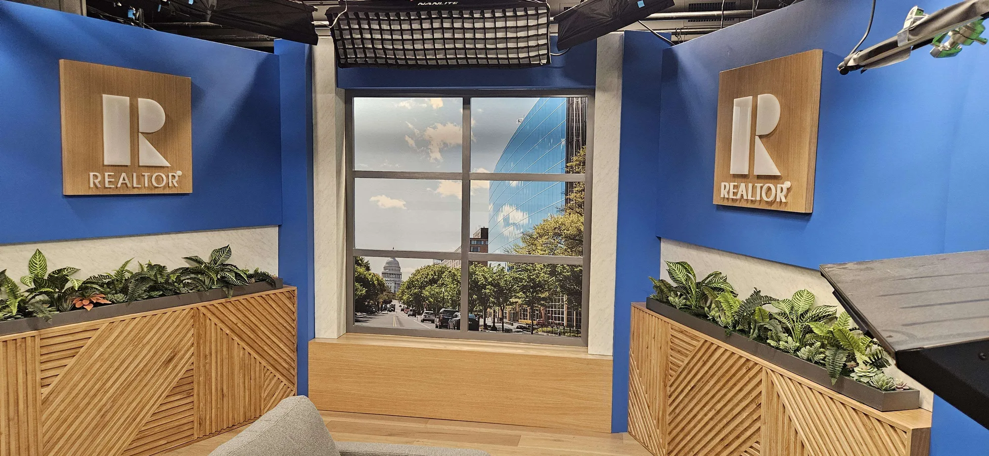 National Association of Realtors broadcast studio set build by EventPro Washington DC 2025