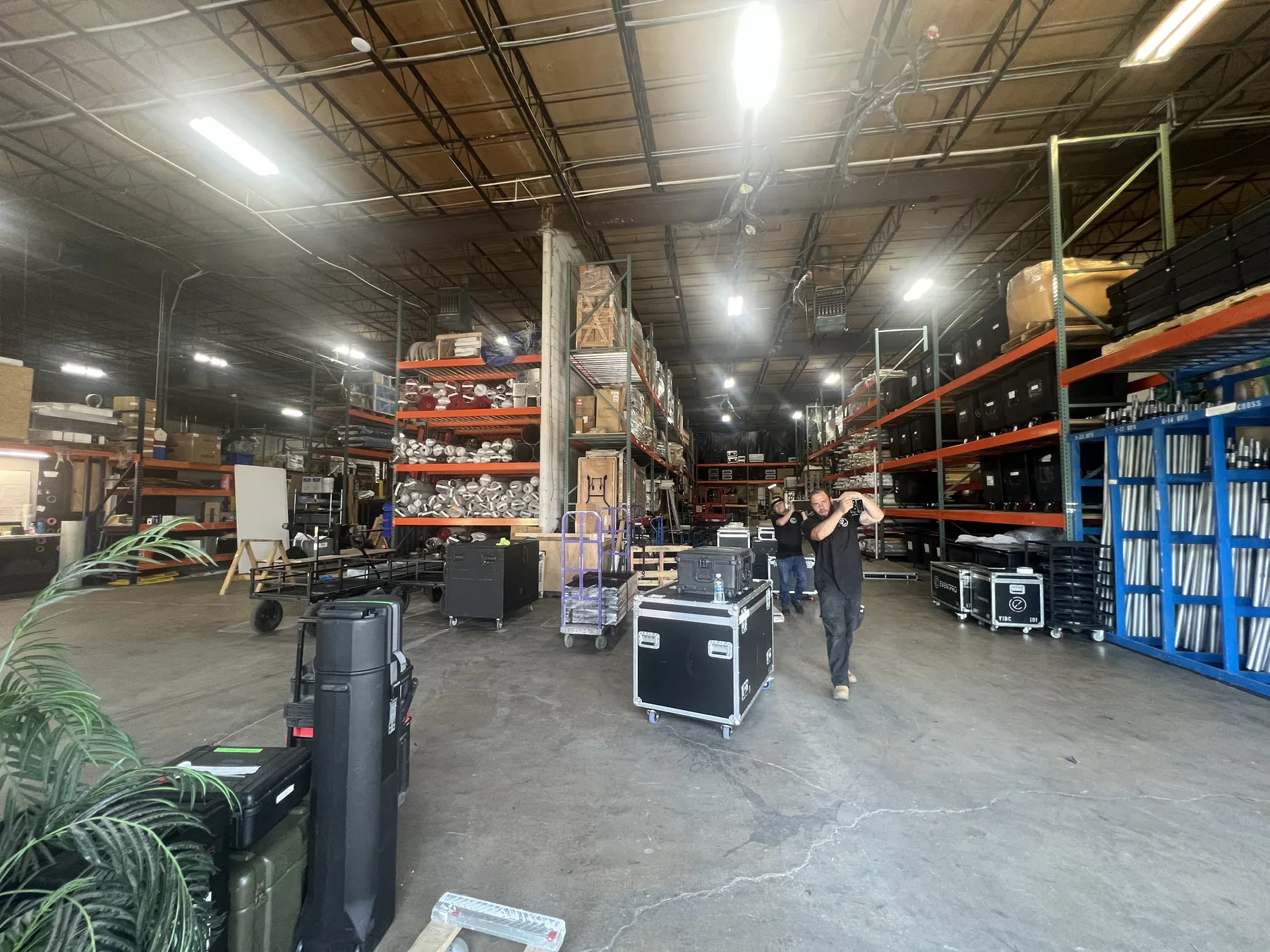 EventPro 80,000 sq ft production campus — AV warehouse and equipment inventory