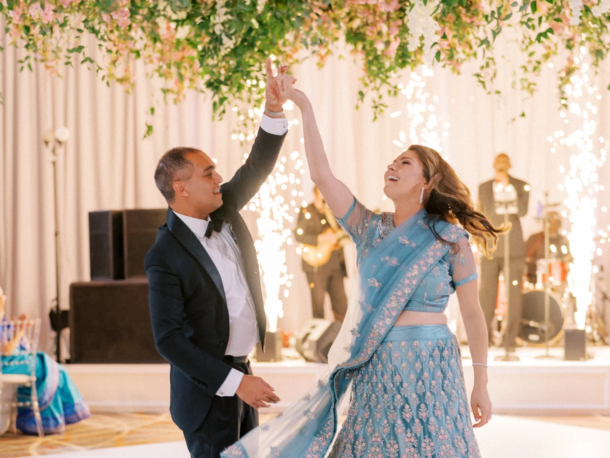 Special effects lighting at wedding first dance by Event Pro